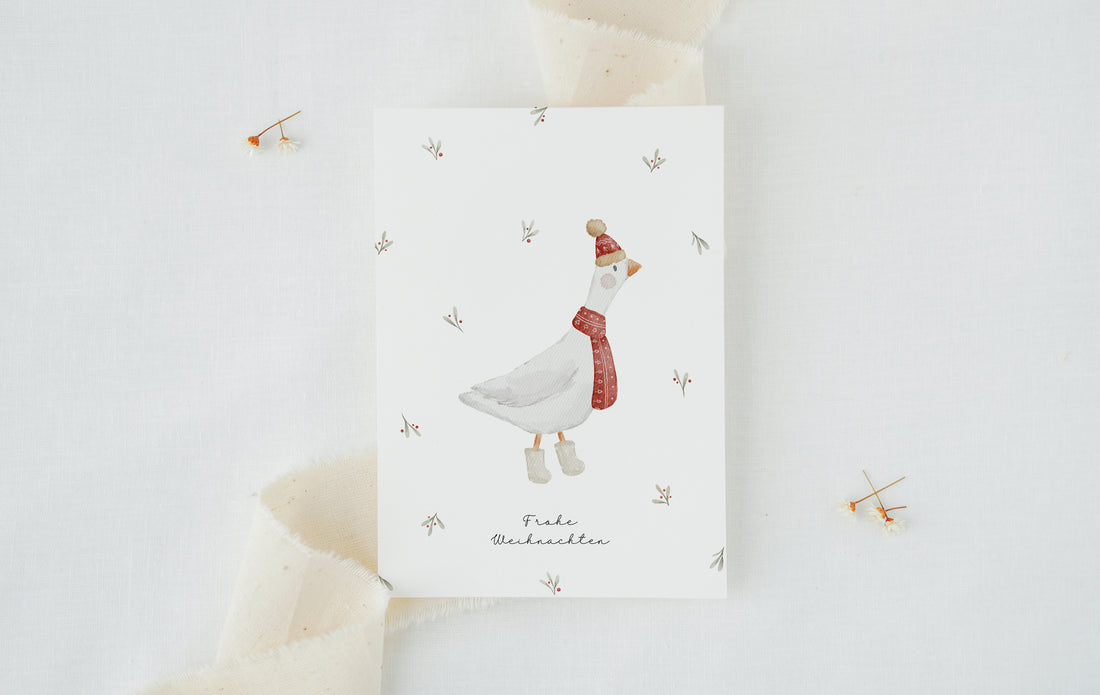 Weihnachtskarte Wintergans