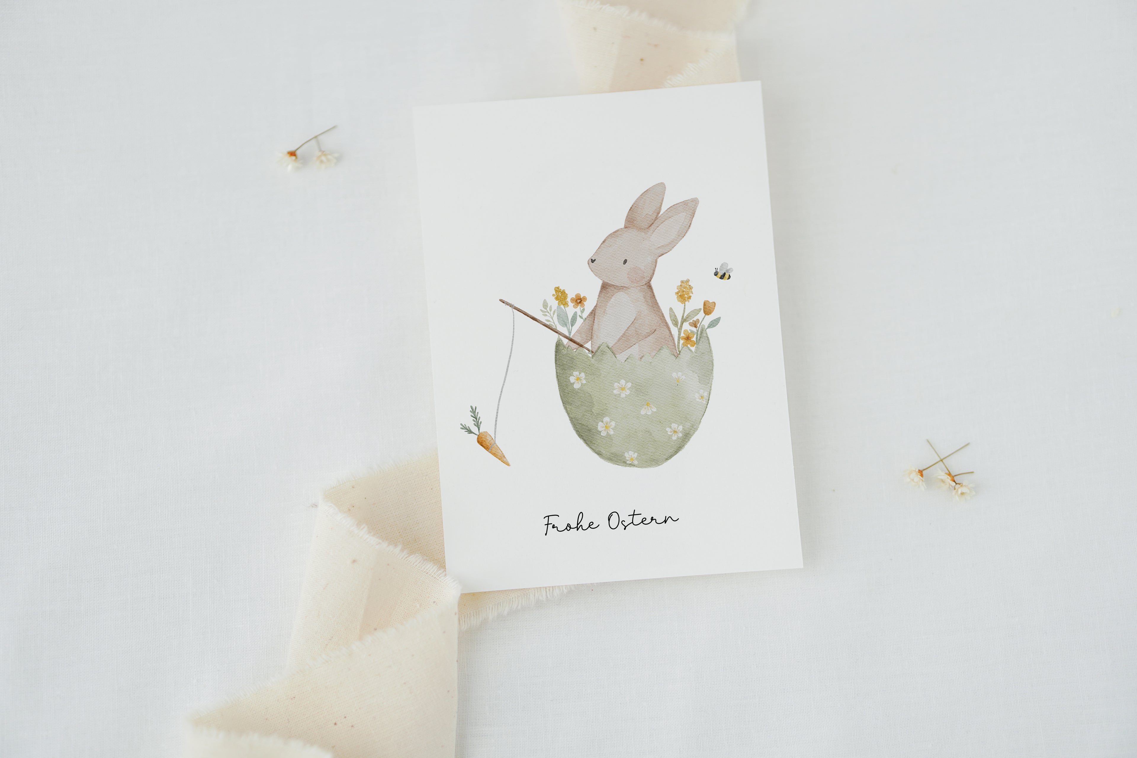 Osterkarte Hase im Osterei