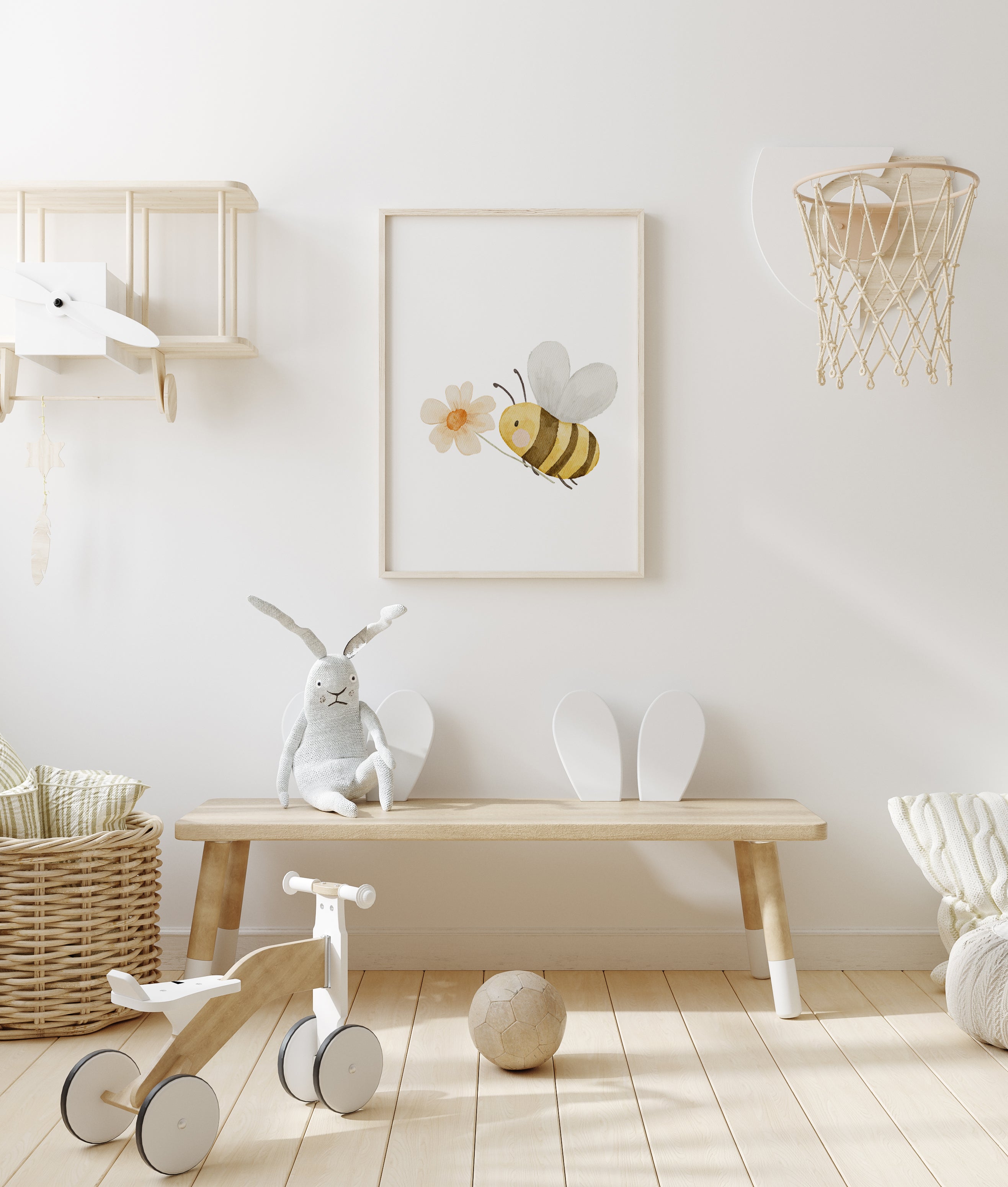 Poster Biene mit Blume / A4 & A3