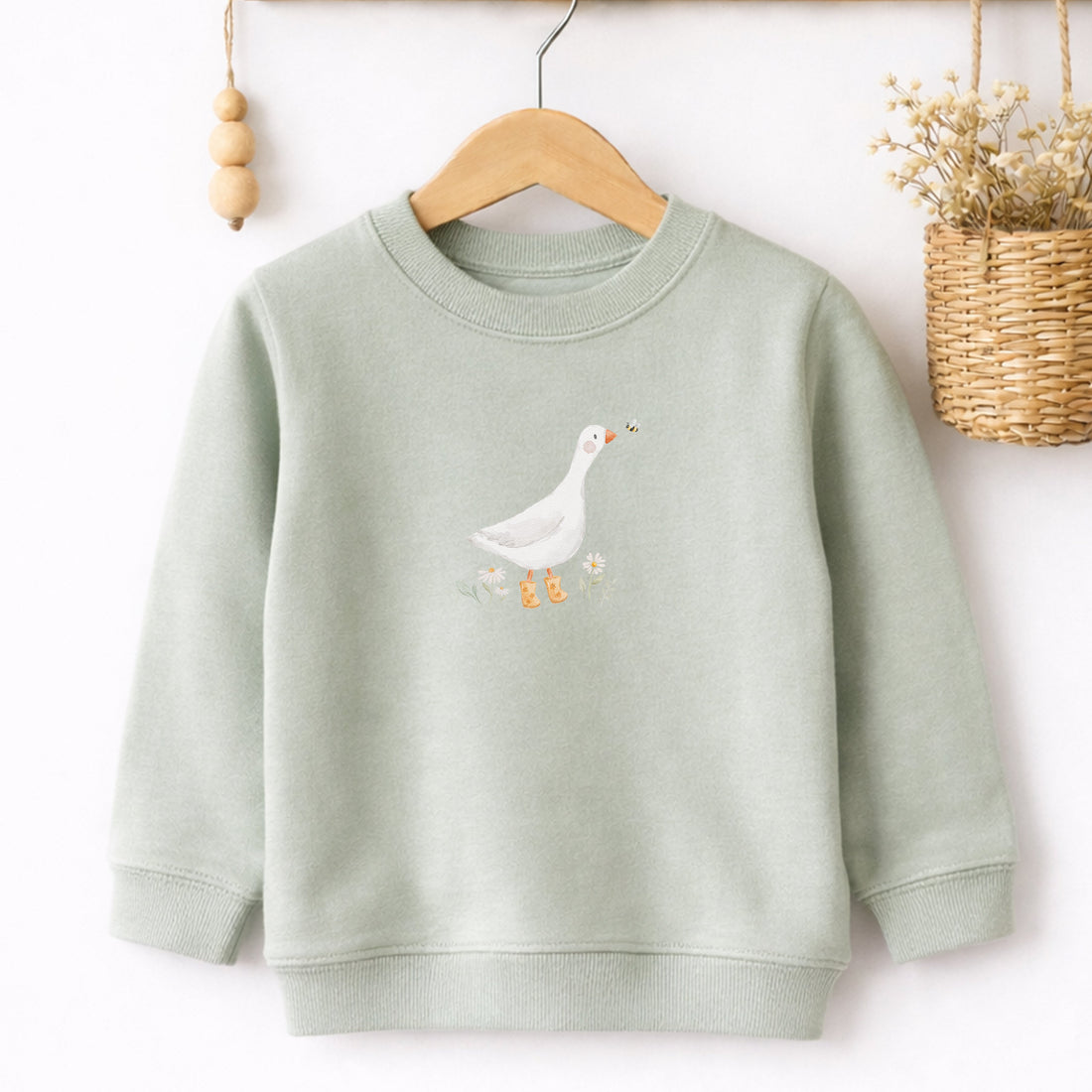 Bügelbild Gans mit Schuhen