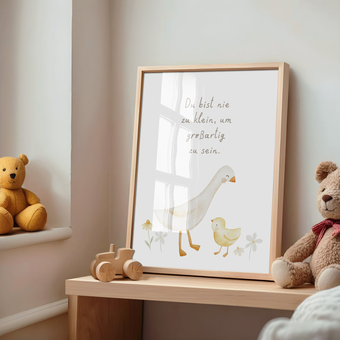 Poster mit Gans „Du bist nie zu klein, um großartig zu sein“ / A4, A3