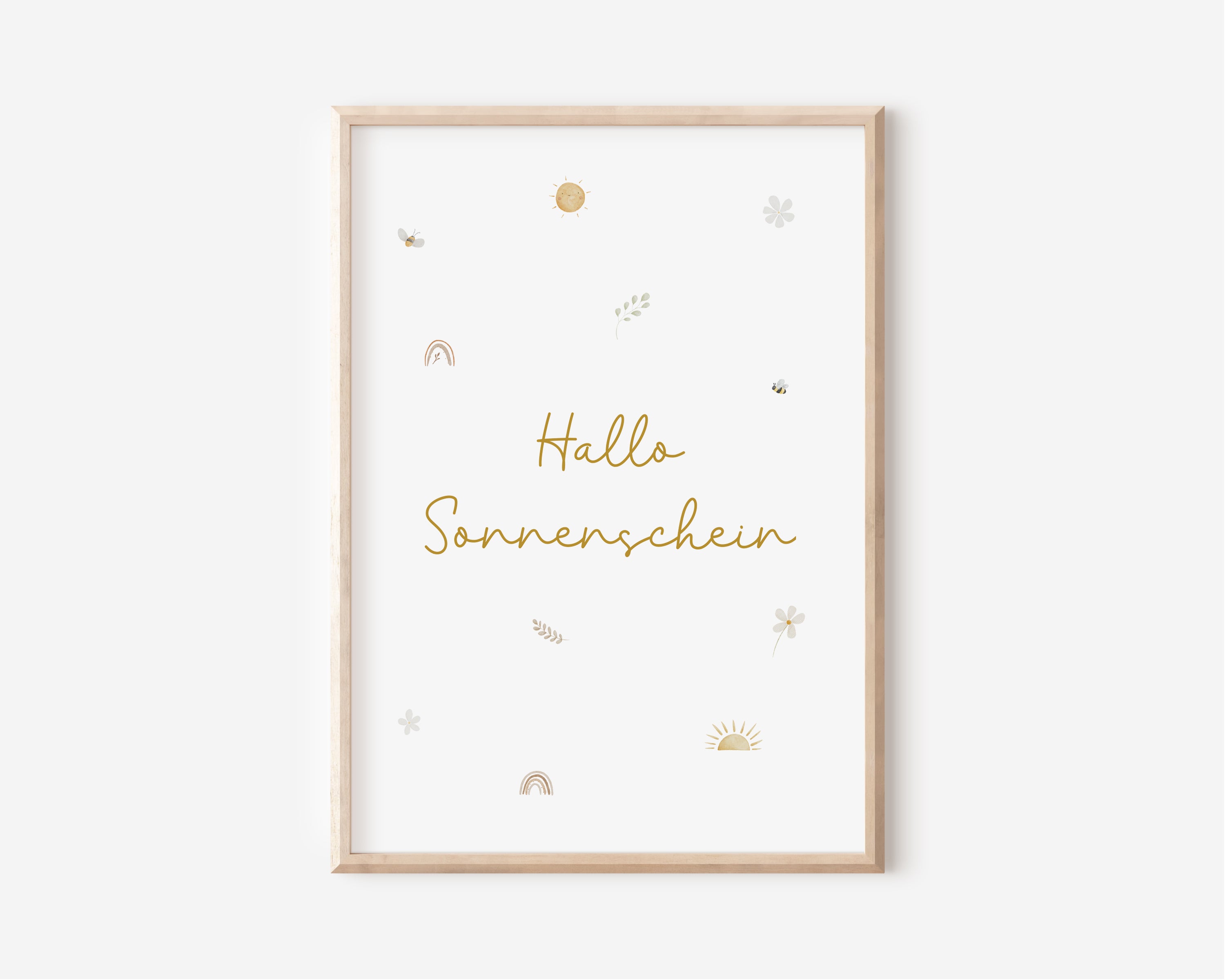 Poster Set Sonnenheißluftballon "Hallo Sonnenschein" / A4 & A3