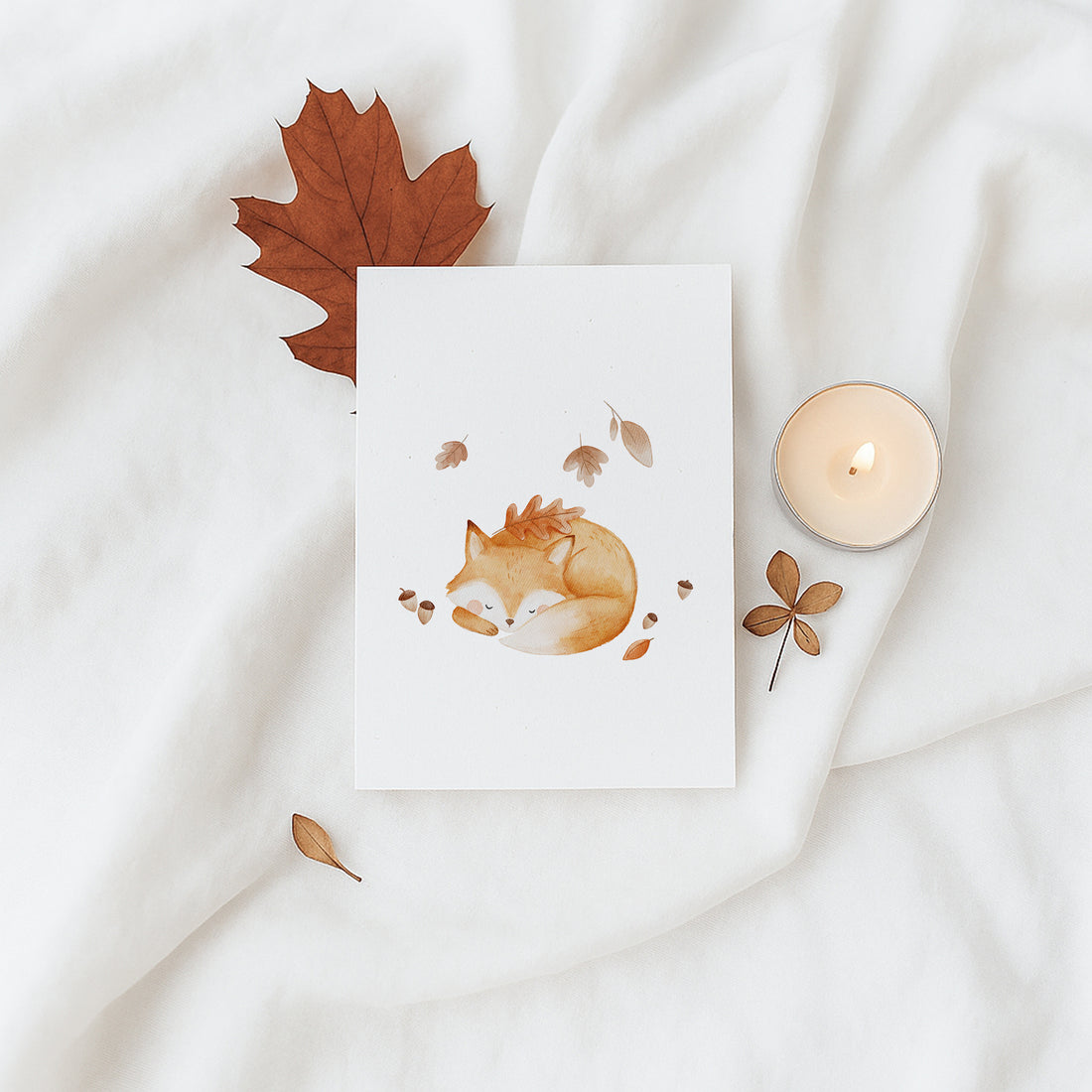 Karte Schlafender Herbstfuchs