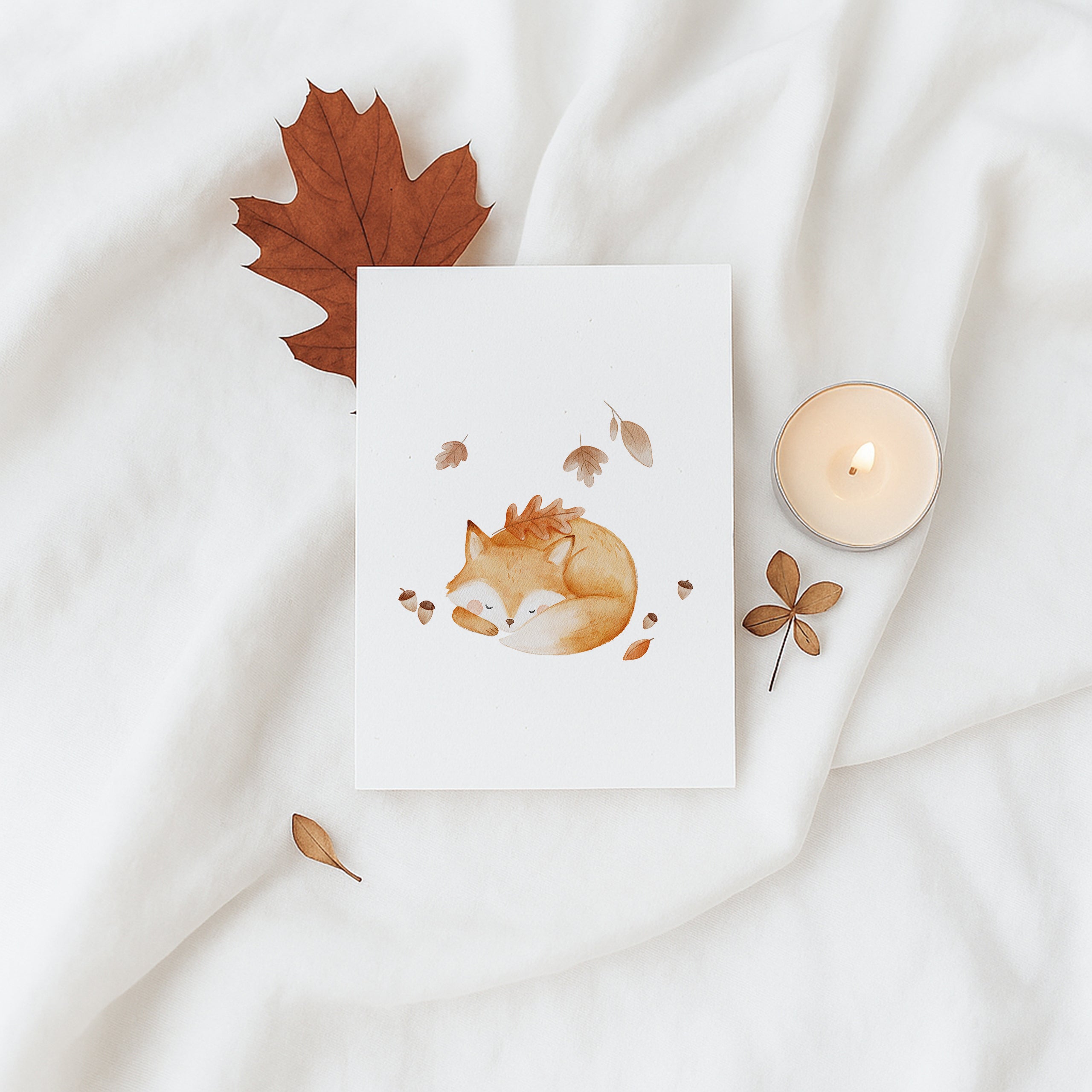 Karte Schlafender Herbstfuchs