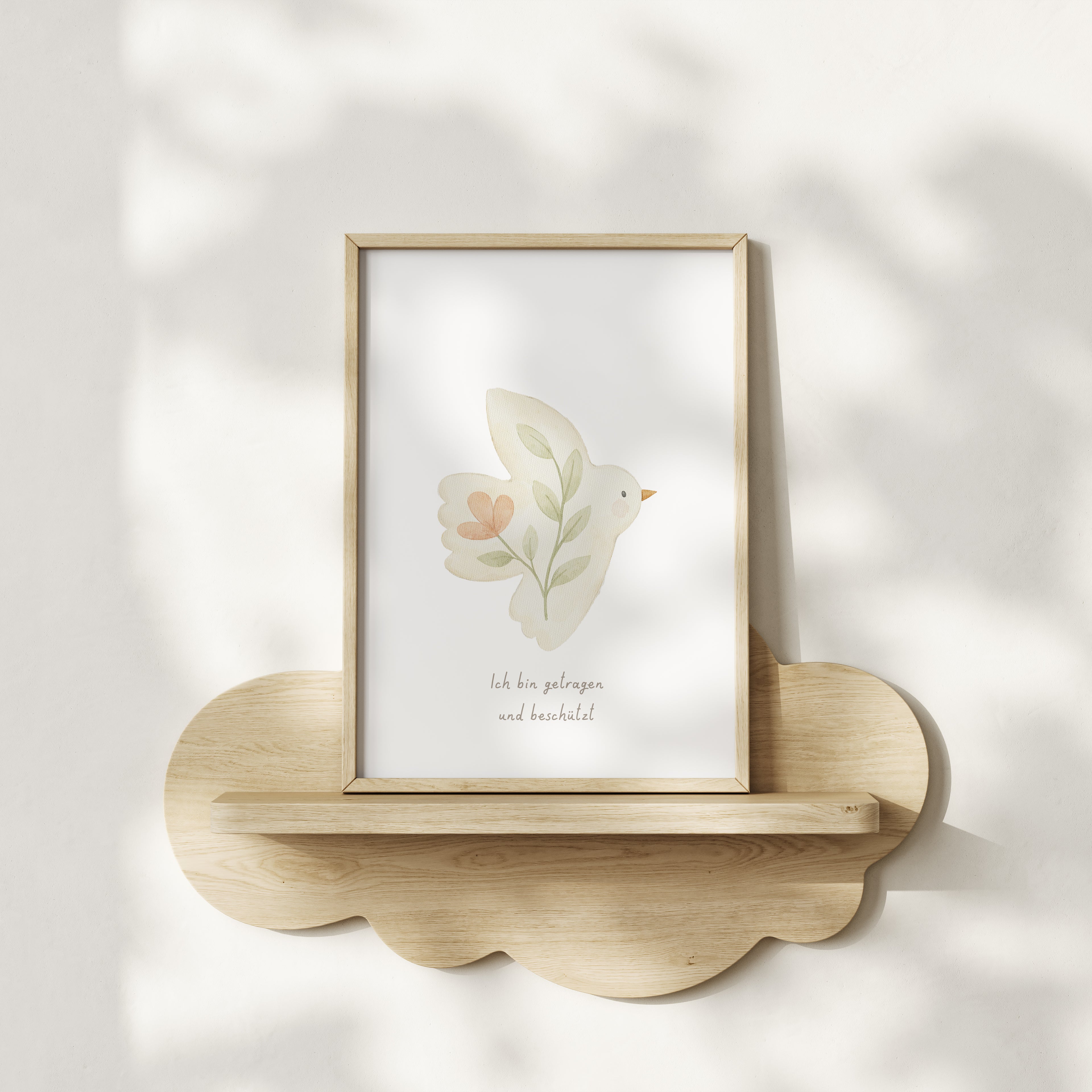 Poster Vogel „Ich bin getragen und beschützt“ / A4, A3