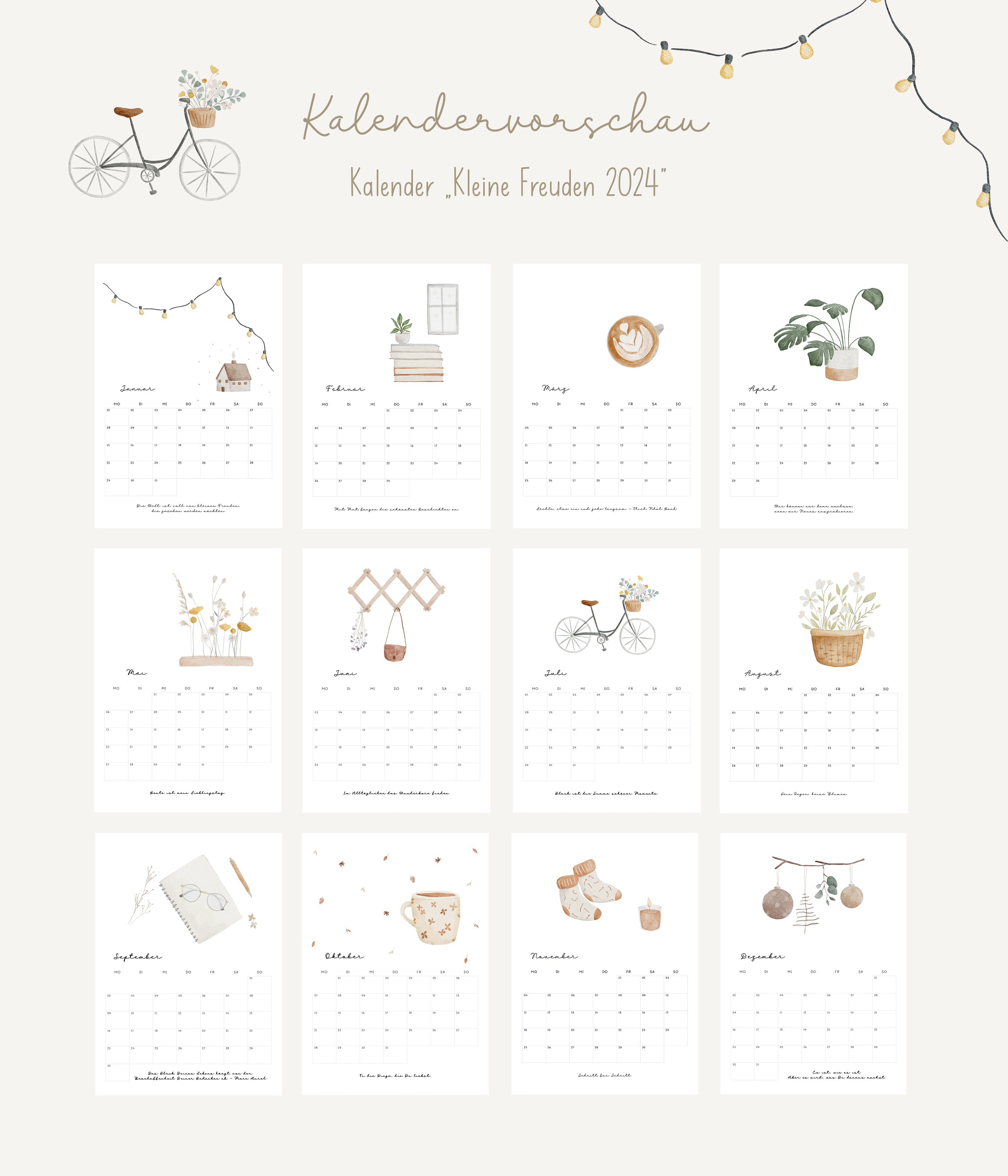 Kalender 2024 „Kleine Freuden“ / DIN A4