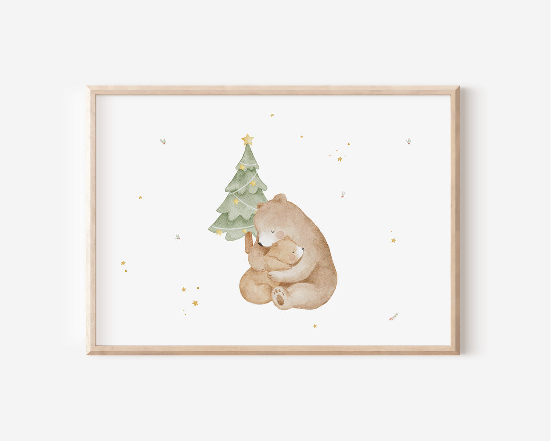 Weihnachtsposter mit Bären / A4, A3