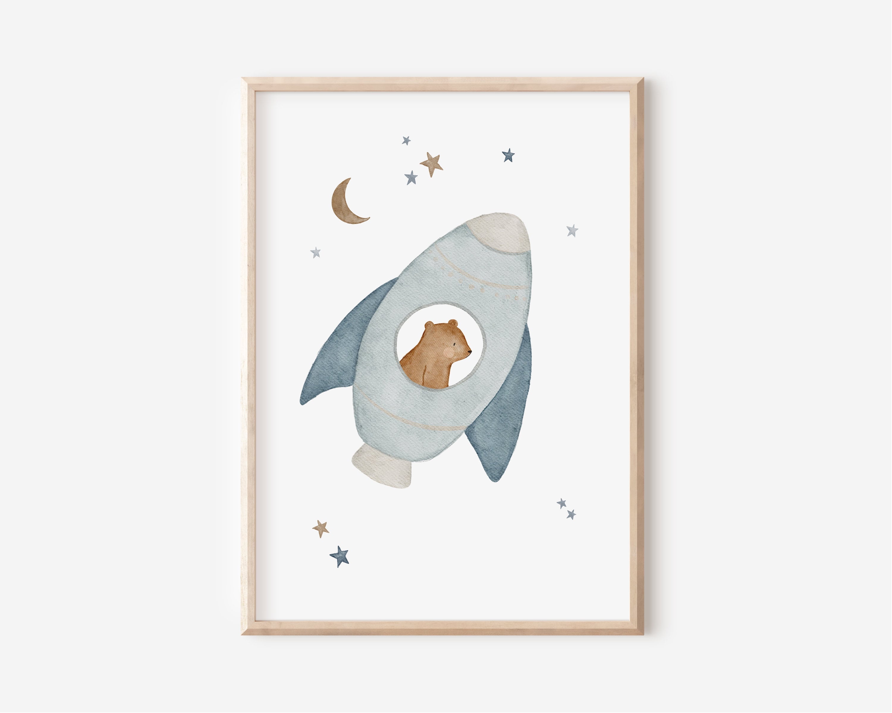 Poster 4er Set Tiere im Weltall / A4 & A3