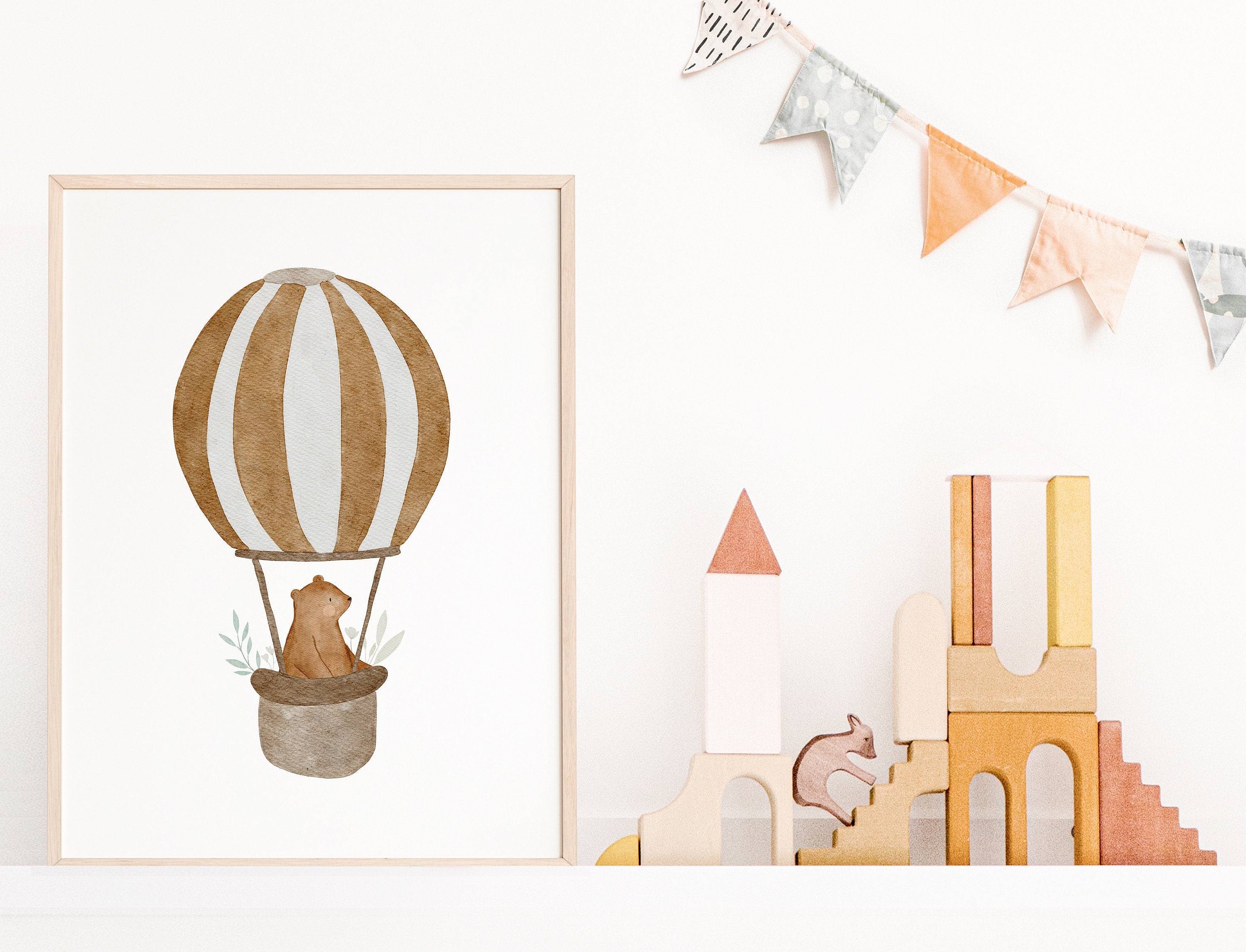 Poster Heißluftballonbär Bero / A4 & A3
