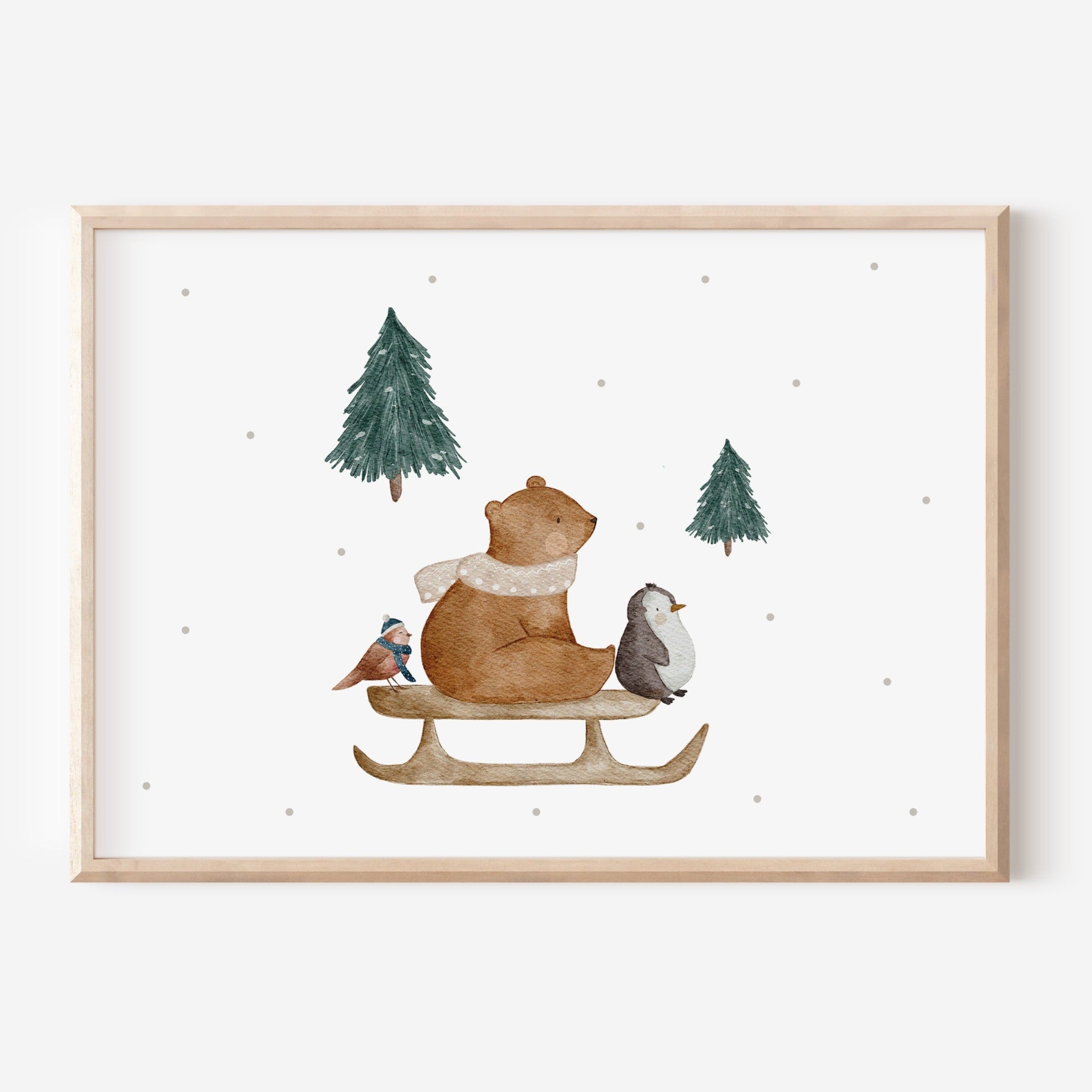 Poster Schlittenbär / A4