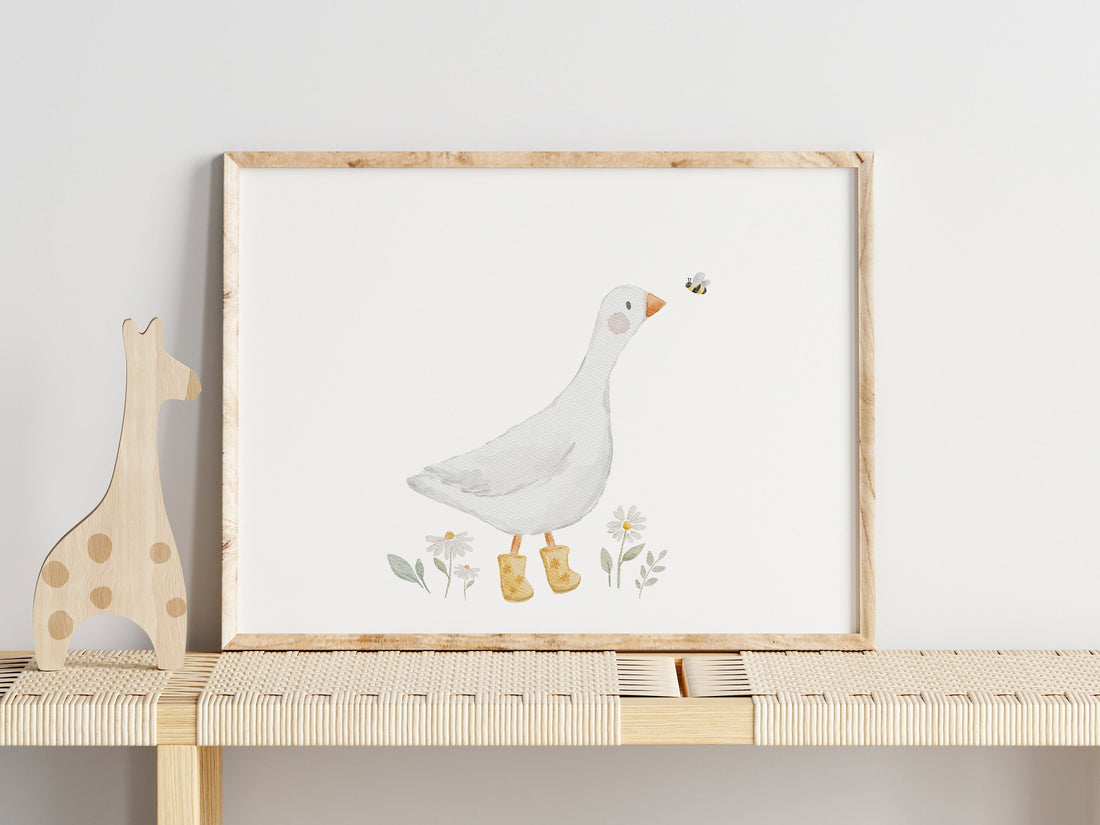 Poster Gans mit Schuhen / A4, A3 & A2