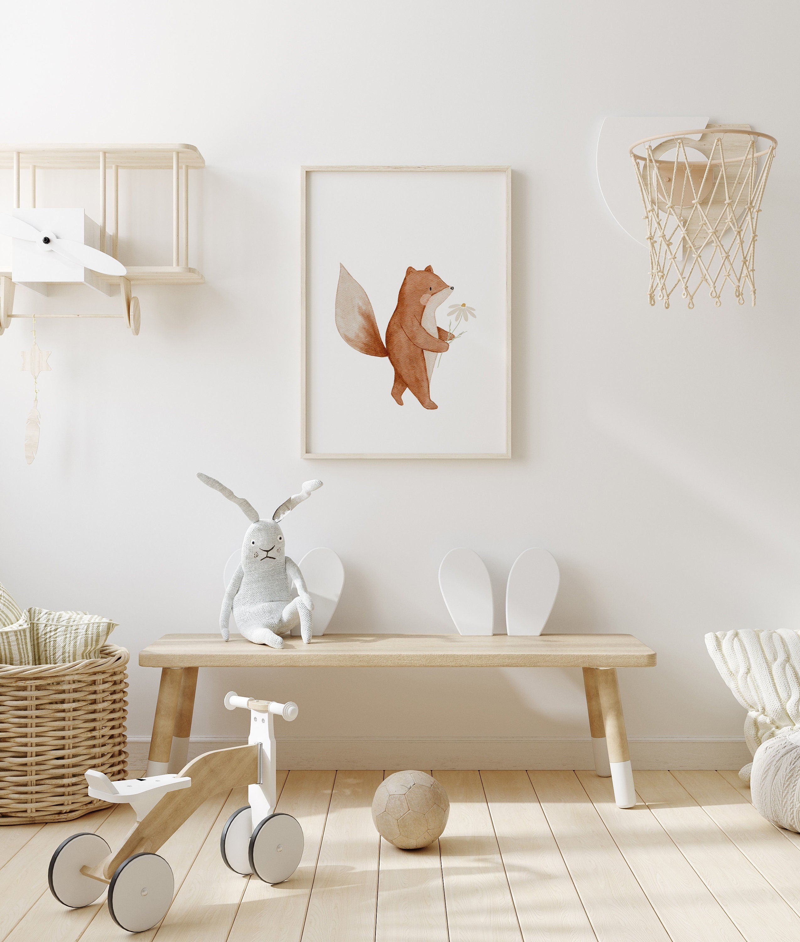 Poster Set Blumenfuchs und Heißluftballonfuchs / A4 & A3