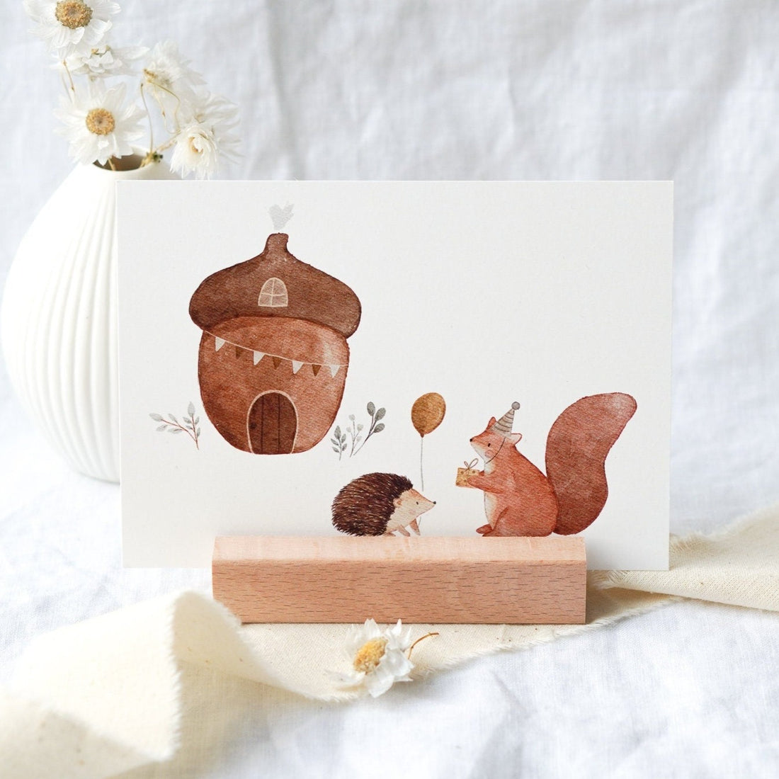 Karte Eichhörnchen & Igel Geburtstagsfeier