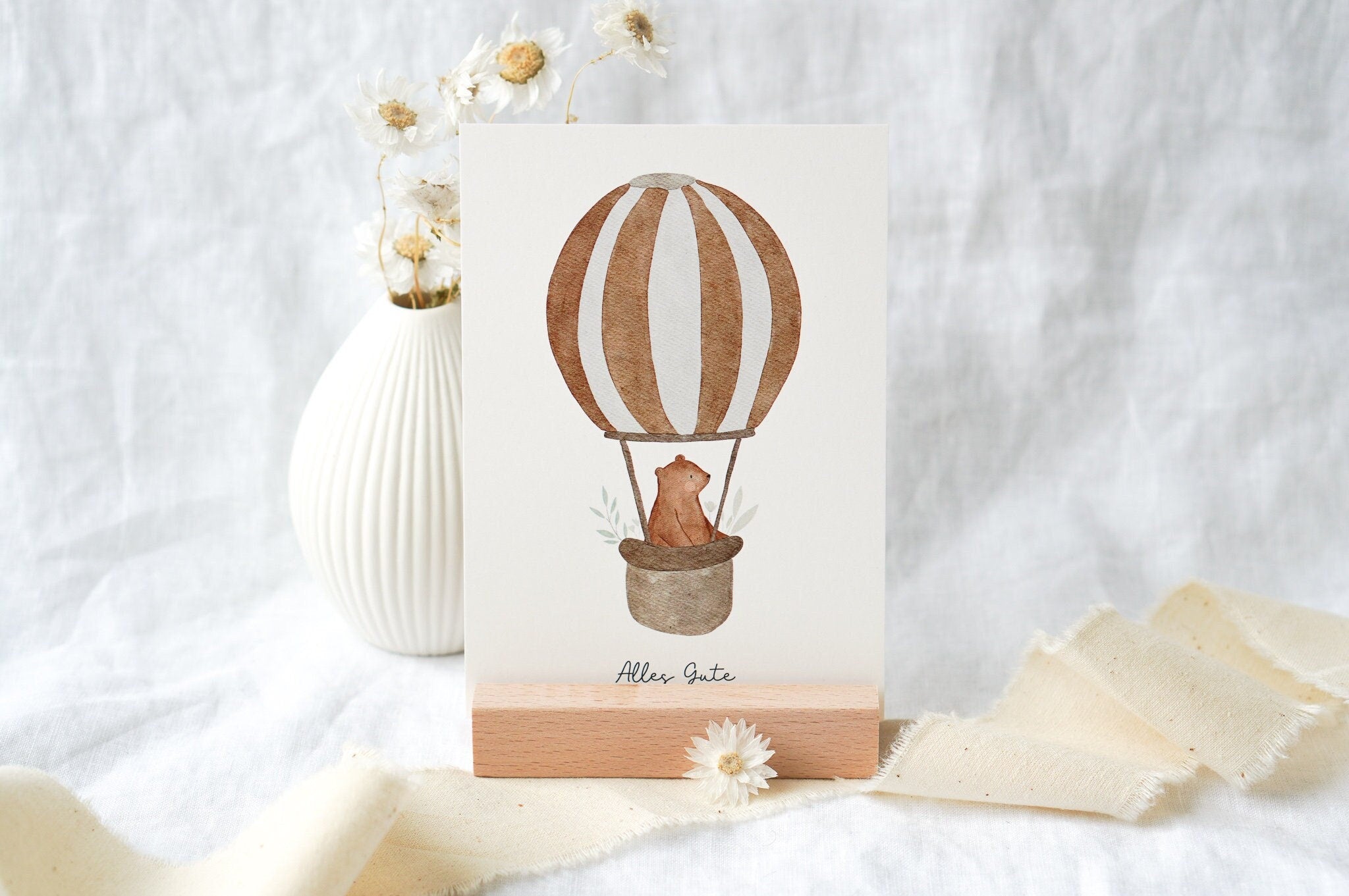 Karte Heißluftballonbär Bero "Alles Gute"