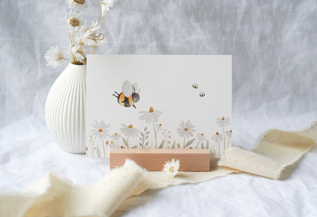 Karte Blumenwiese mit Bienen