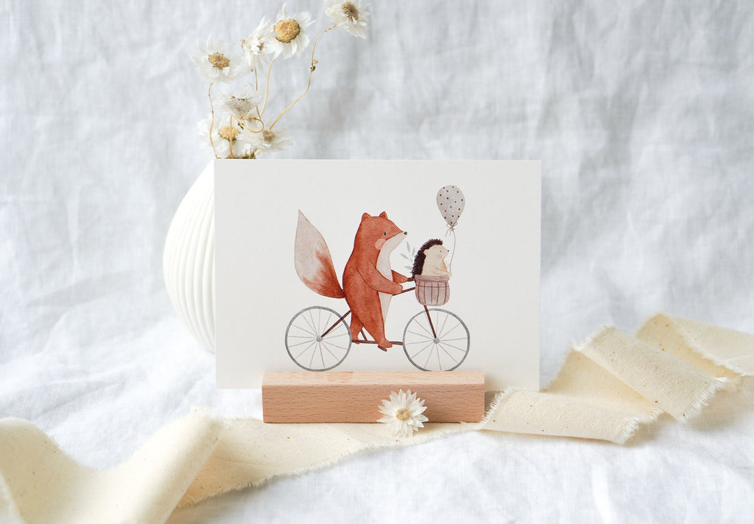 Karte Fahrradfuchs Fanny mit Igel