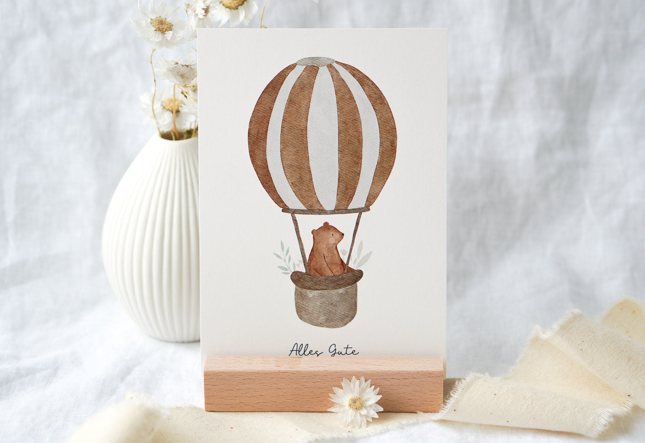 Karte Heißluftballonbär Bero "Alles Gute"
