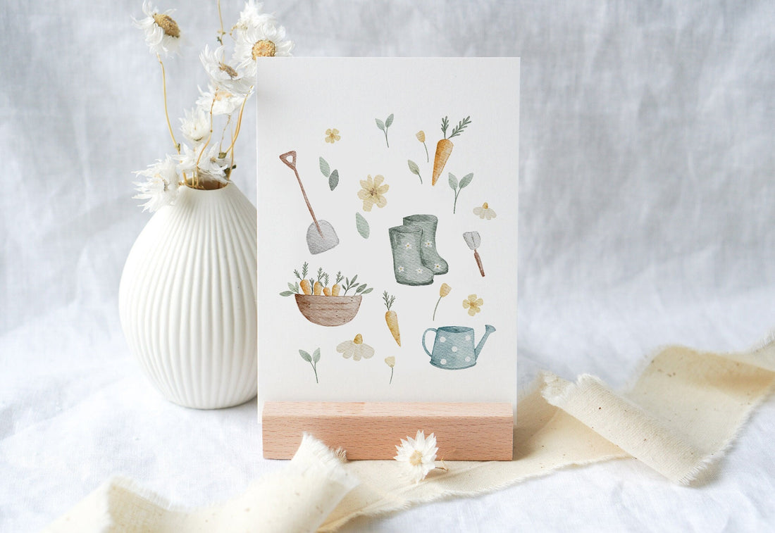 Osterkarte Allerlei im Garten