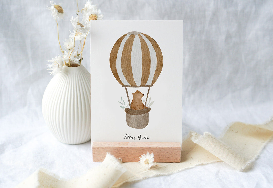 Karte Heißluftballonbär Bero "Alles Gute"