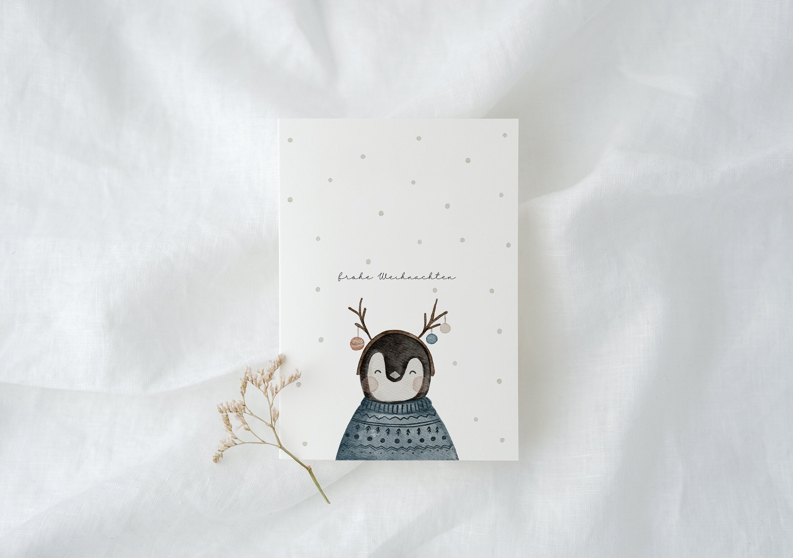 Weihnachtskarte Pinguin