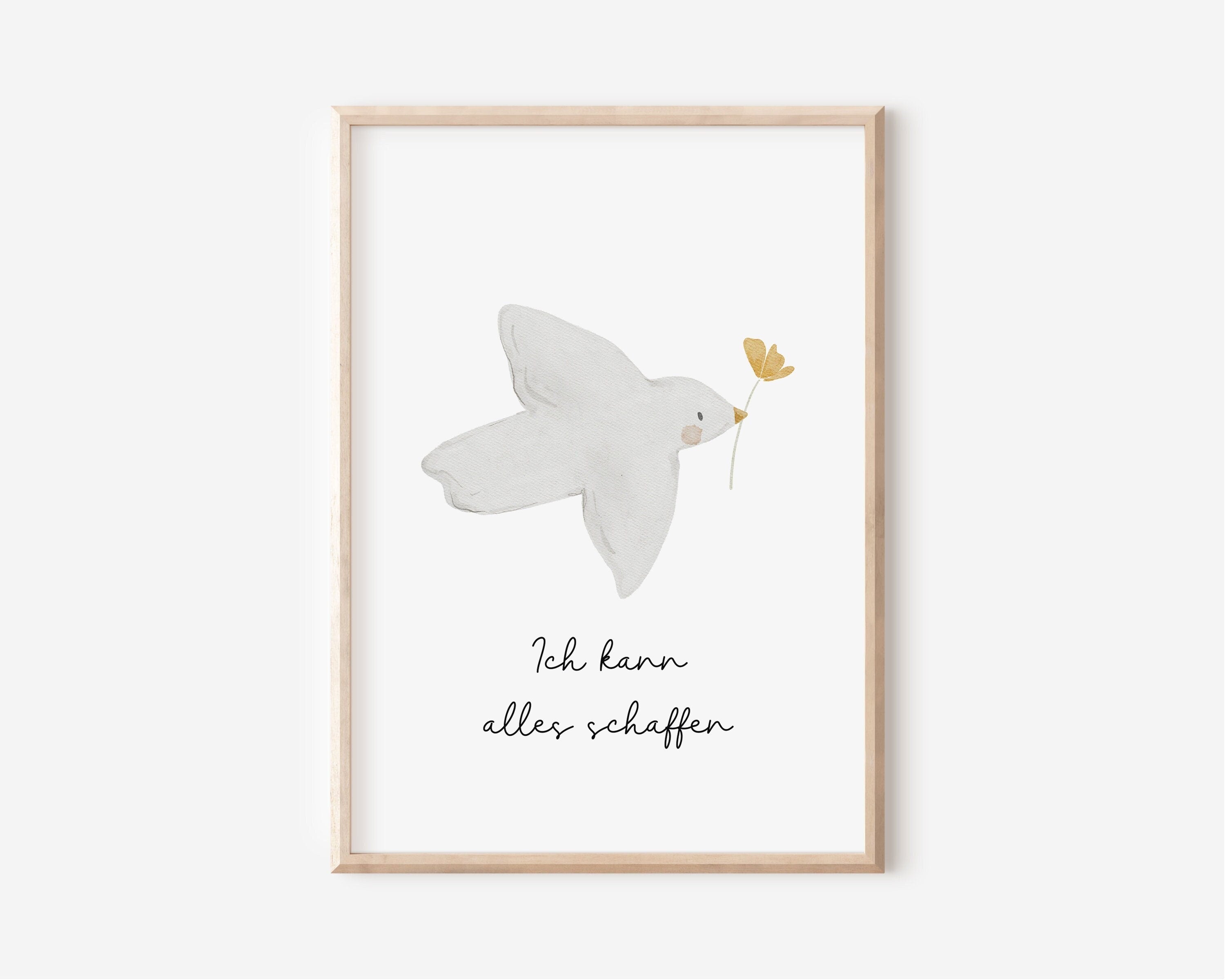 Poster Vogel "Ich kann alles schaffen" / A4 & A3