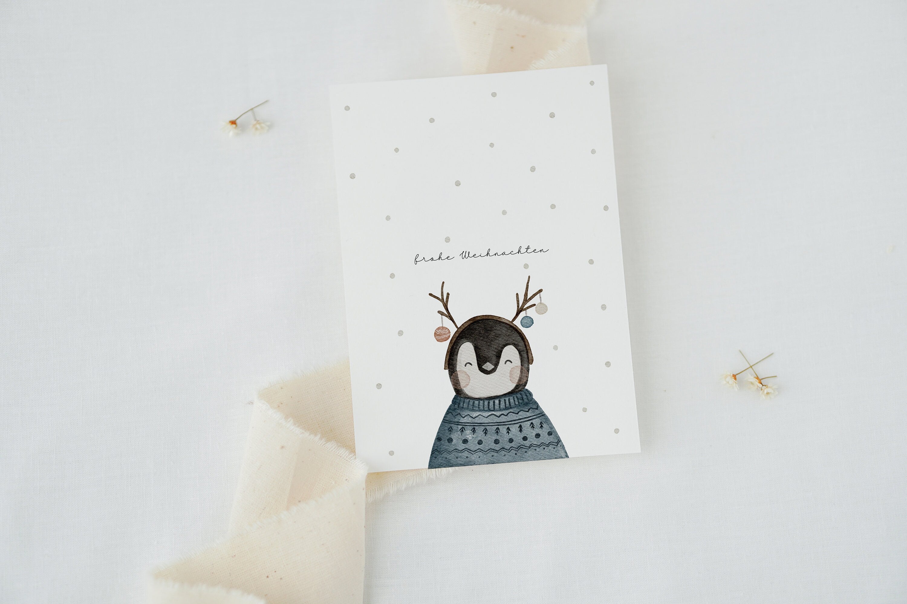 Weihnachtskarte Pinguin