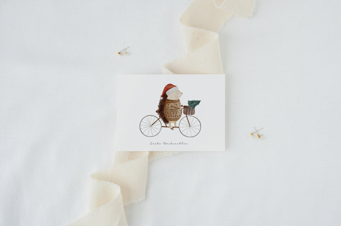 Weihnachtskarte Fahrradigel