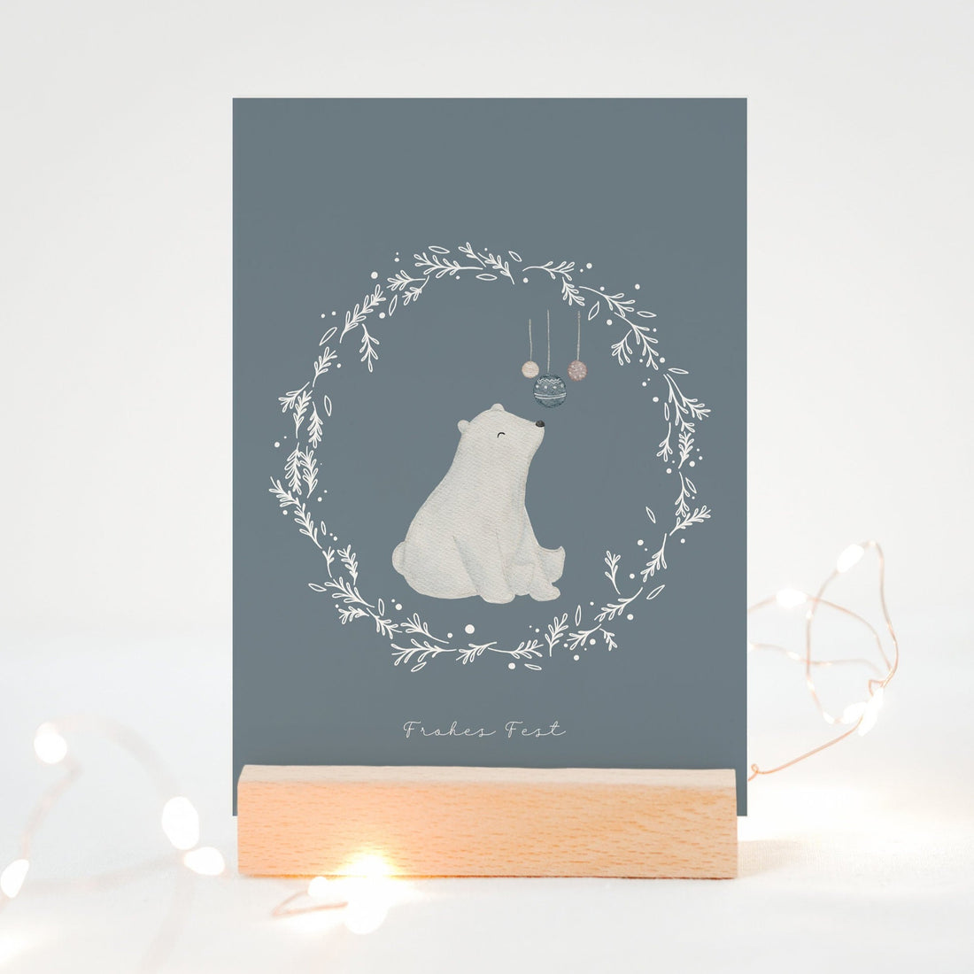Weihnachtskarte Eisbär