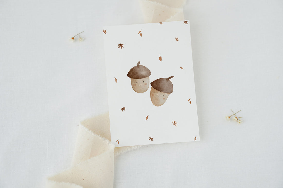 Karte Eicheln im Herbst