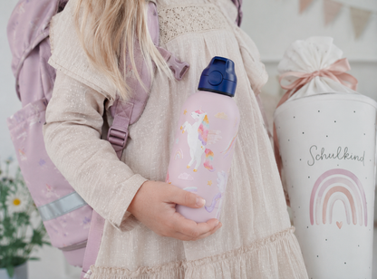 Einhorn Aufkleber randlos für Trinkflasche &amp; Brotdose / A5-Set