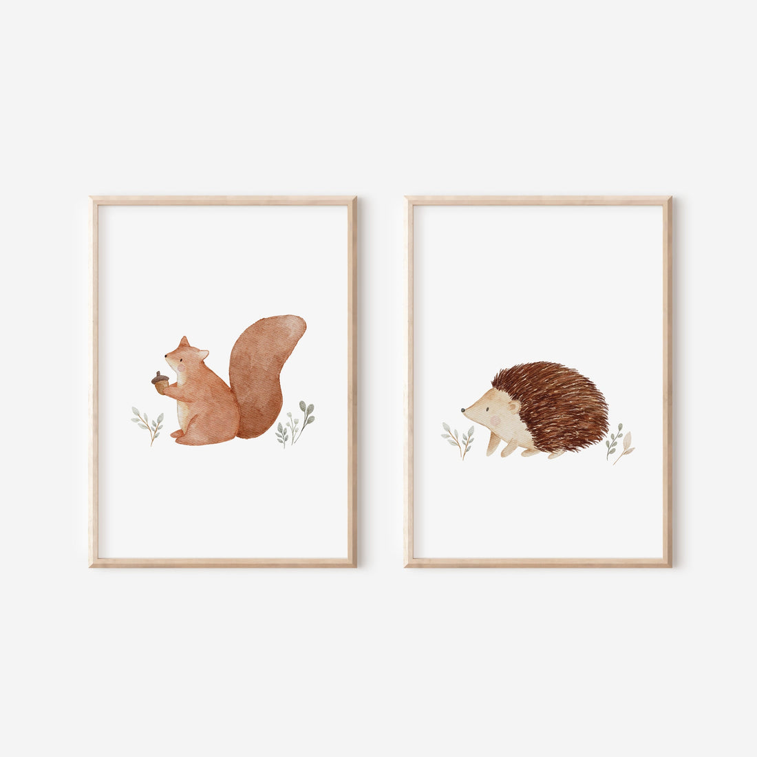 Poster Set Eichhörnchen und Igel / A4 &amp; A3