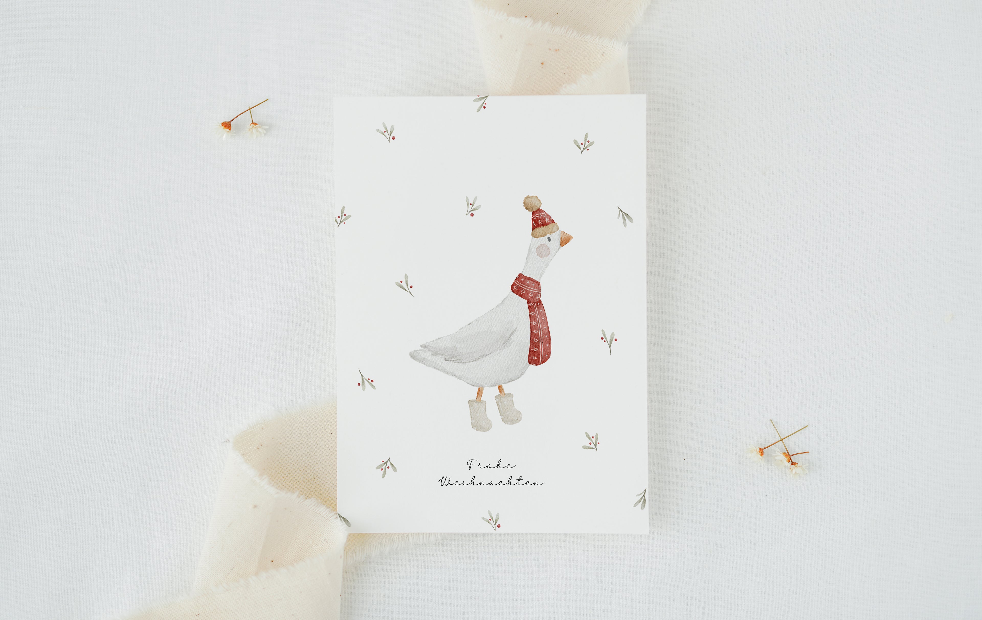 Weihnachtskarte Wintergans