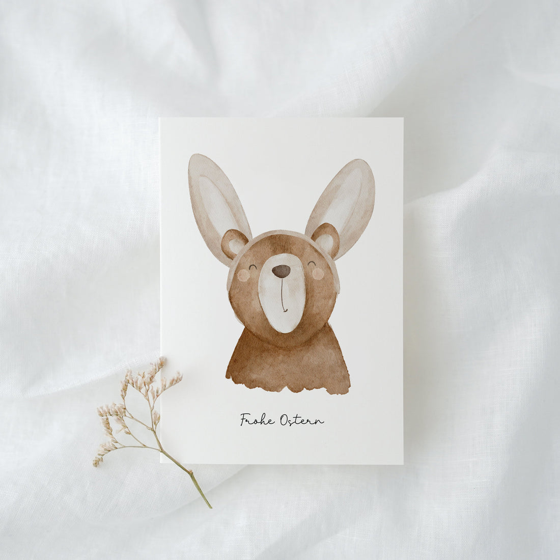 Osterkarte Bär mit Hasenohren