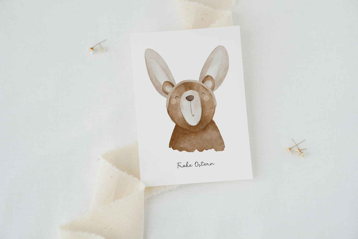 Osterkarte Bär mit Hasenohren