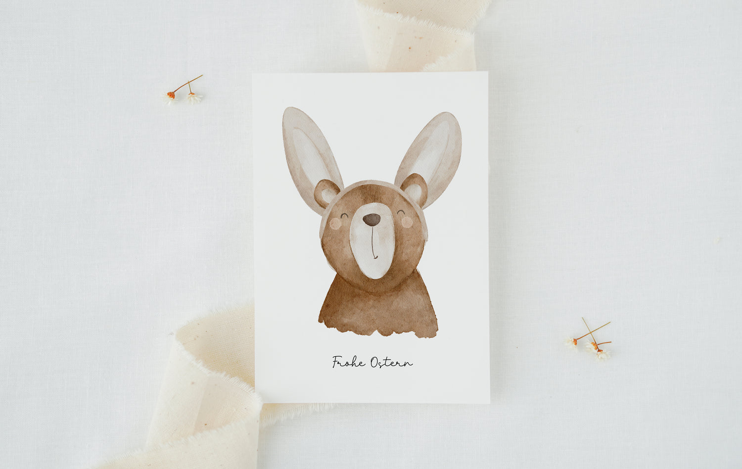 Osterkarte Bär mit Hasenohren