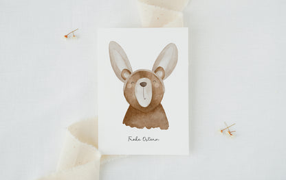 Osterkarte Bär mit Hasenohren