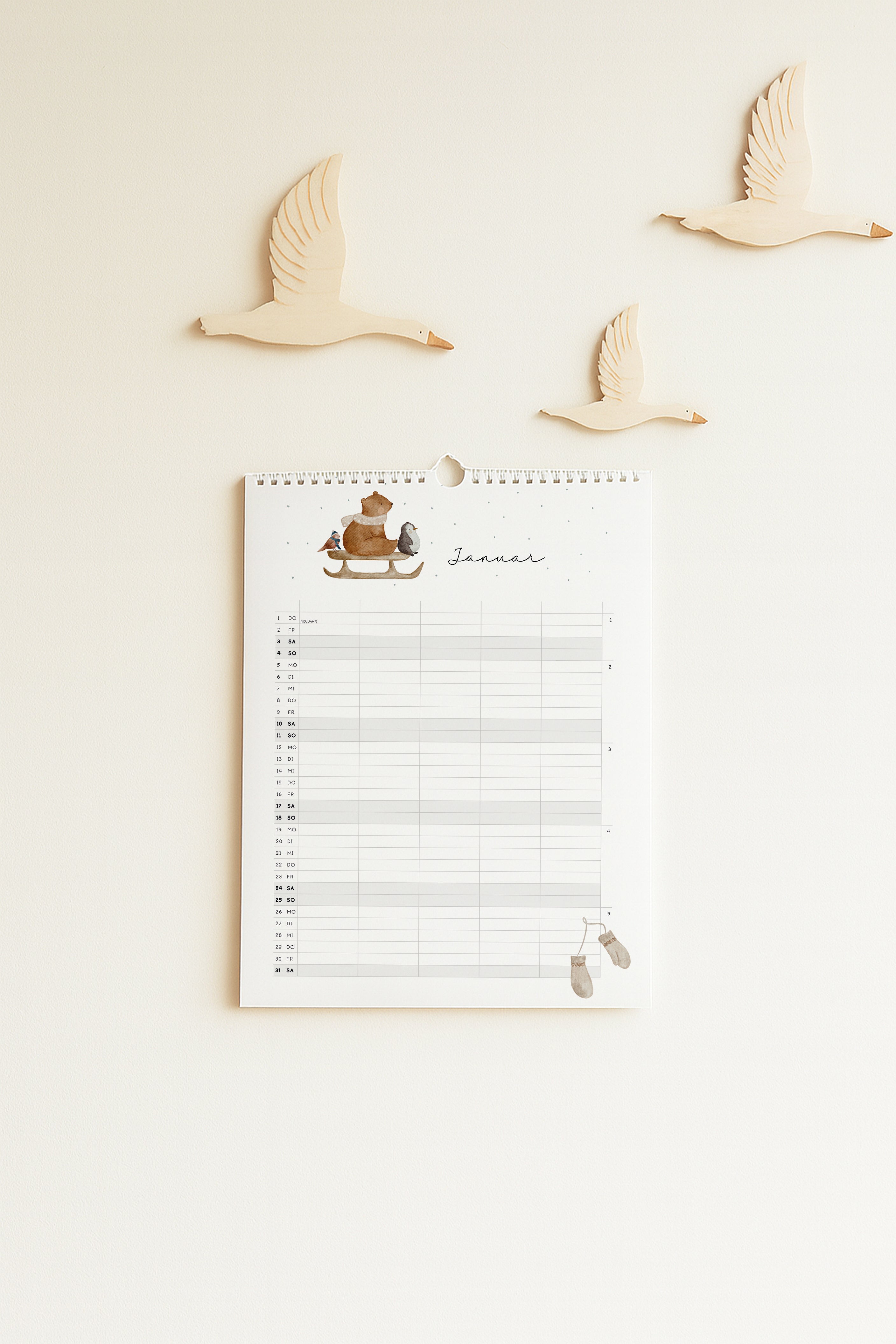 Familienkalender 2026 - Waldtiere und Natur