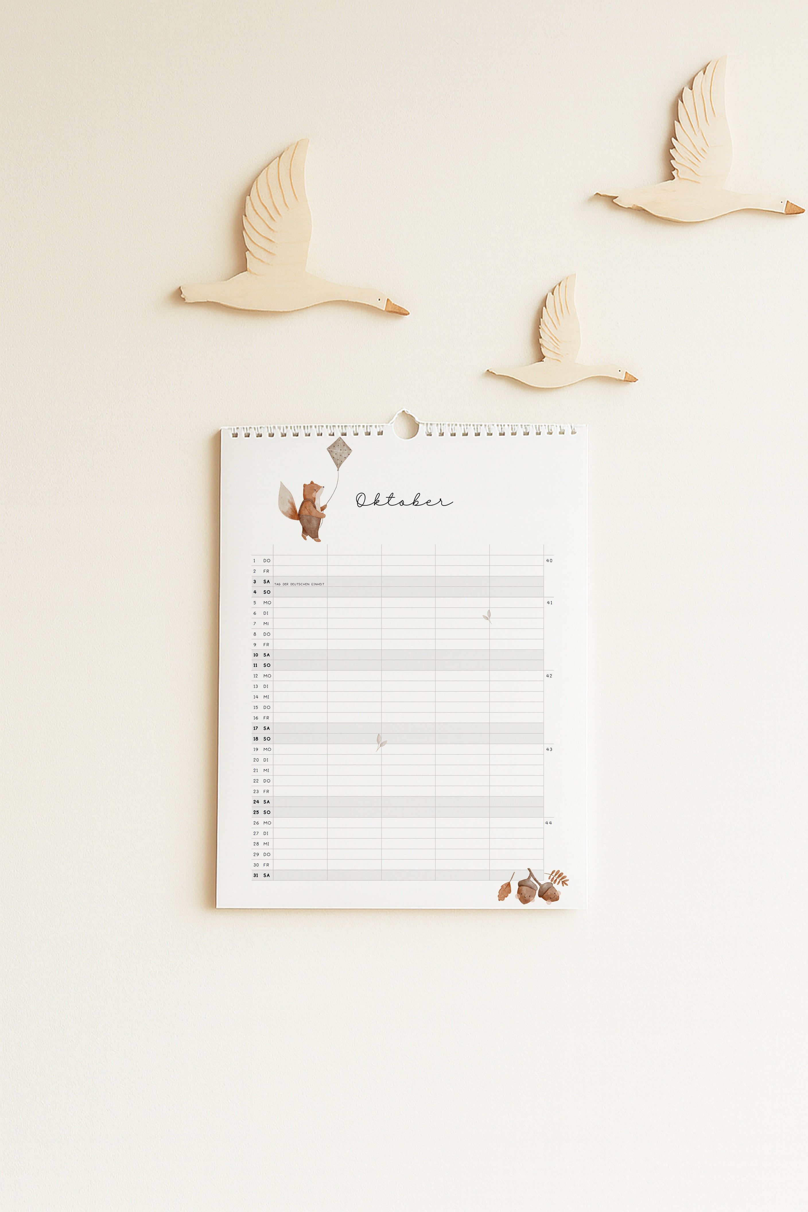 Familienkalender 2026 - Waldtiere und Natur