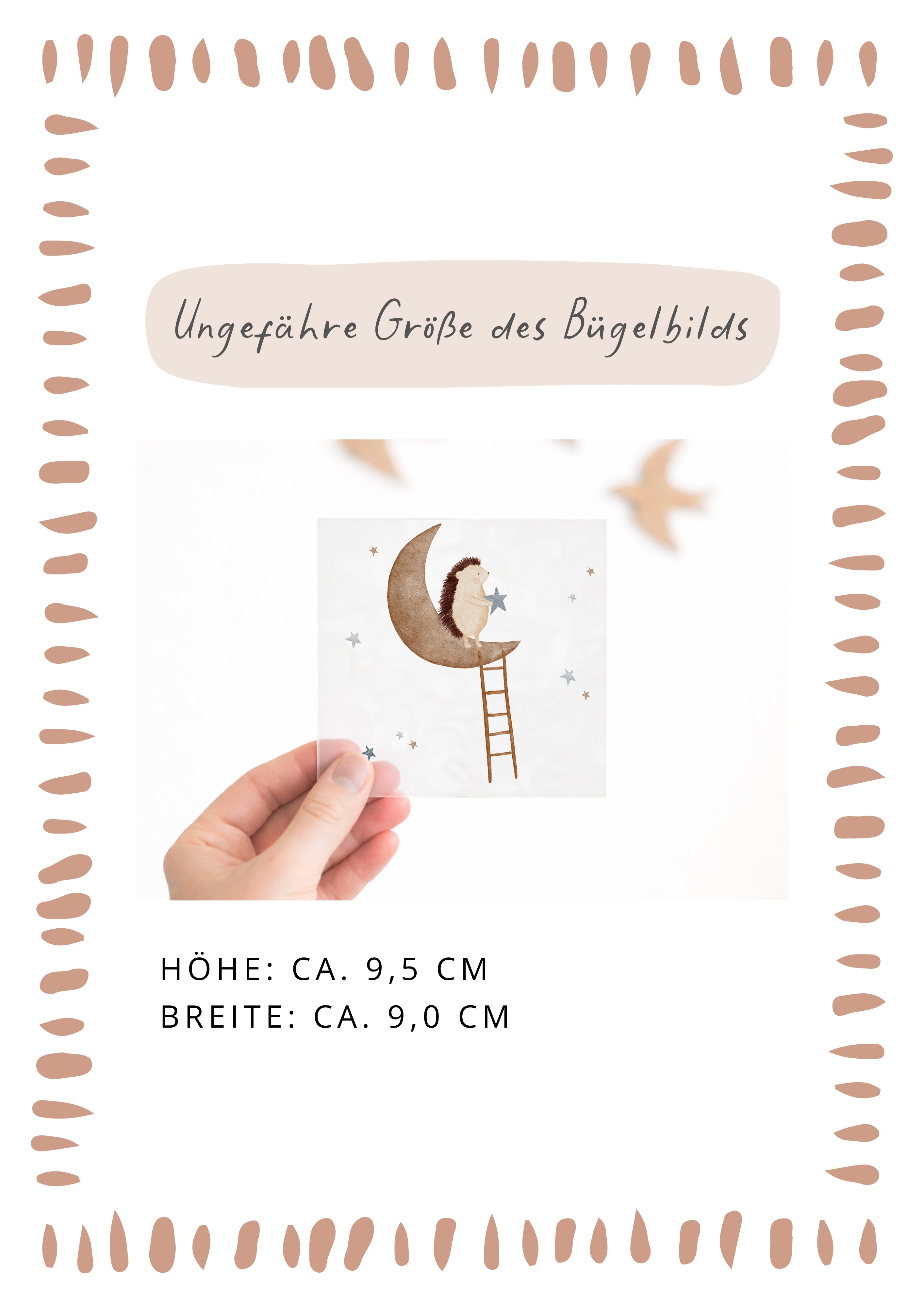 Bügelbild Igel auf dem Mond