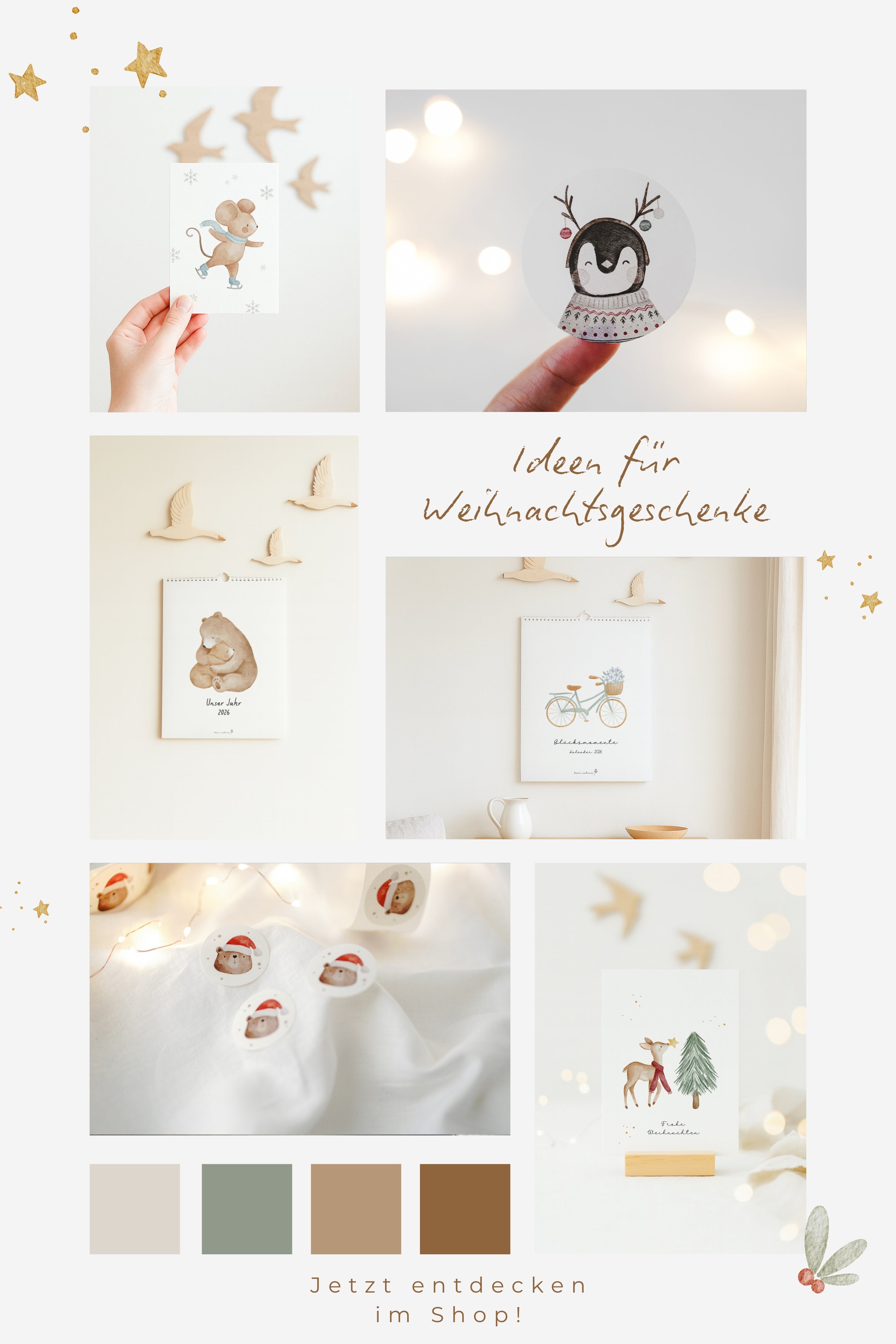 Weihnachtskarte mit Bärenumarmung