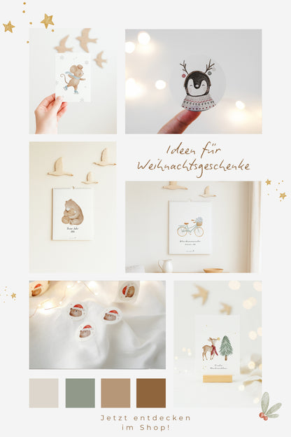 Weihnachtskarte mit Bärenumarmung