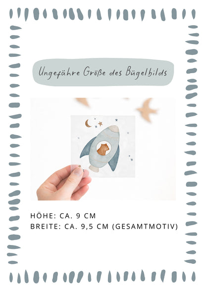 Bügelbild Raketenbär