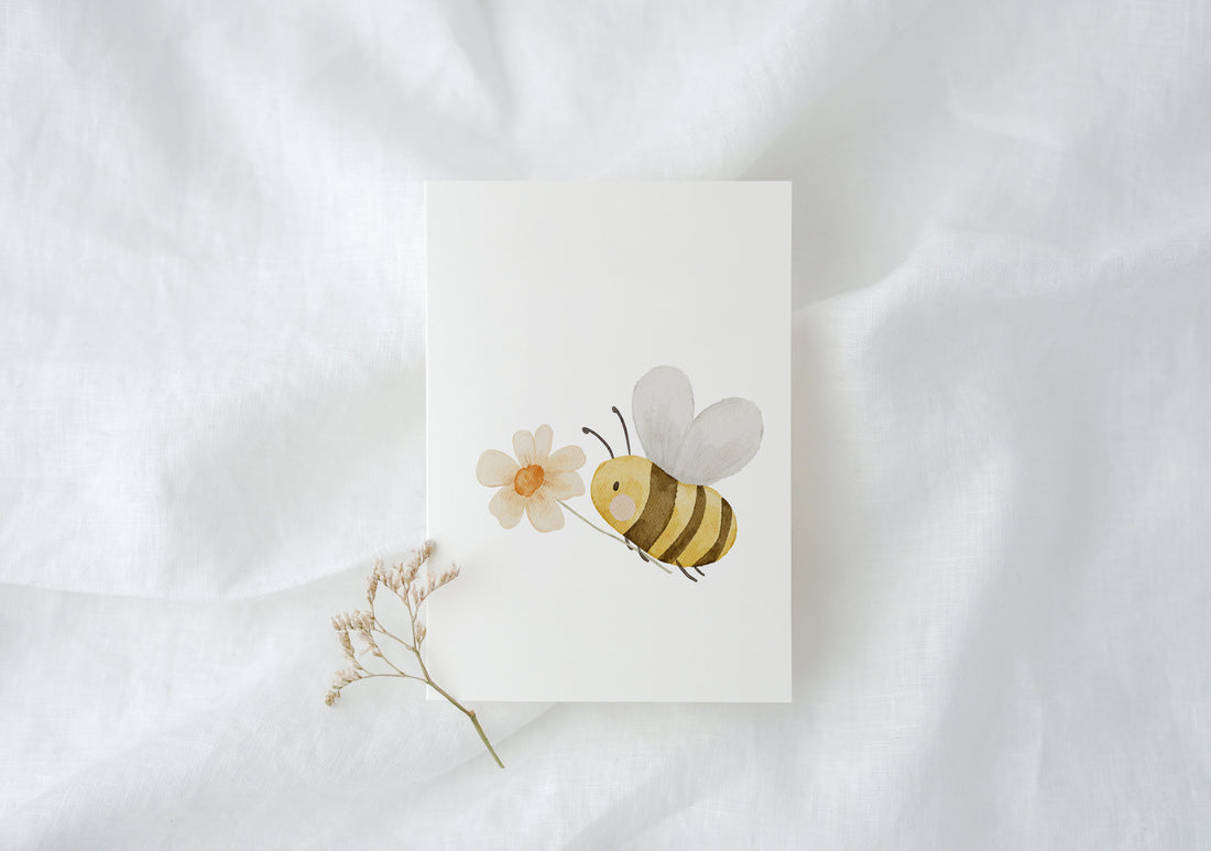 Karte Biene mit Blume