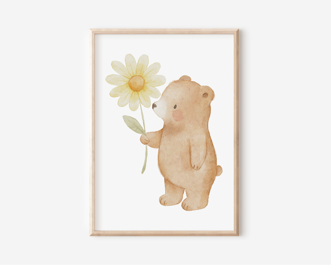 Poster Blumenbär / A4, A3