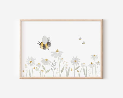 Poster Set Gans und Blumenwiese / A4 &amp; A3