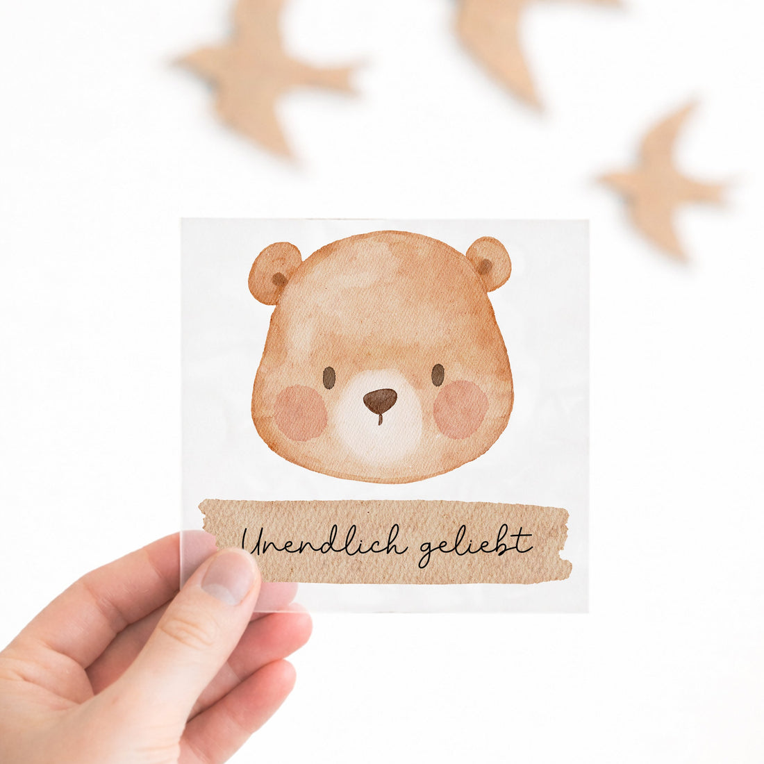 Bügelbild Bär „Unendlich geliebt“