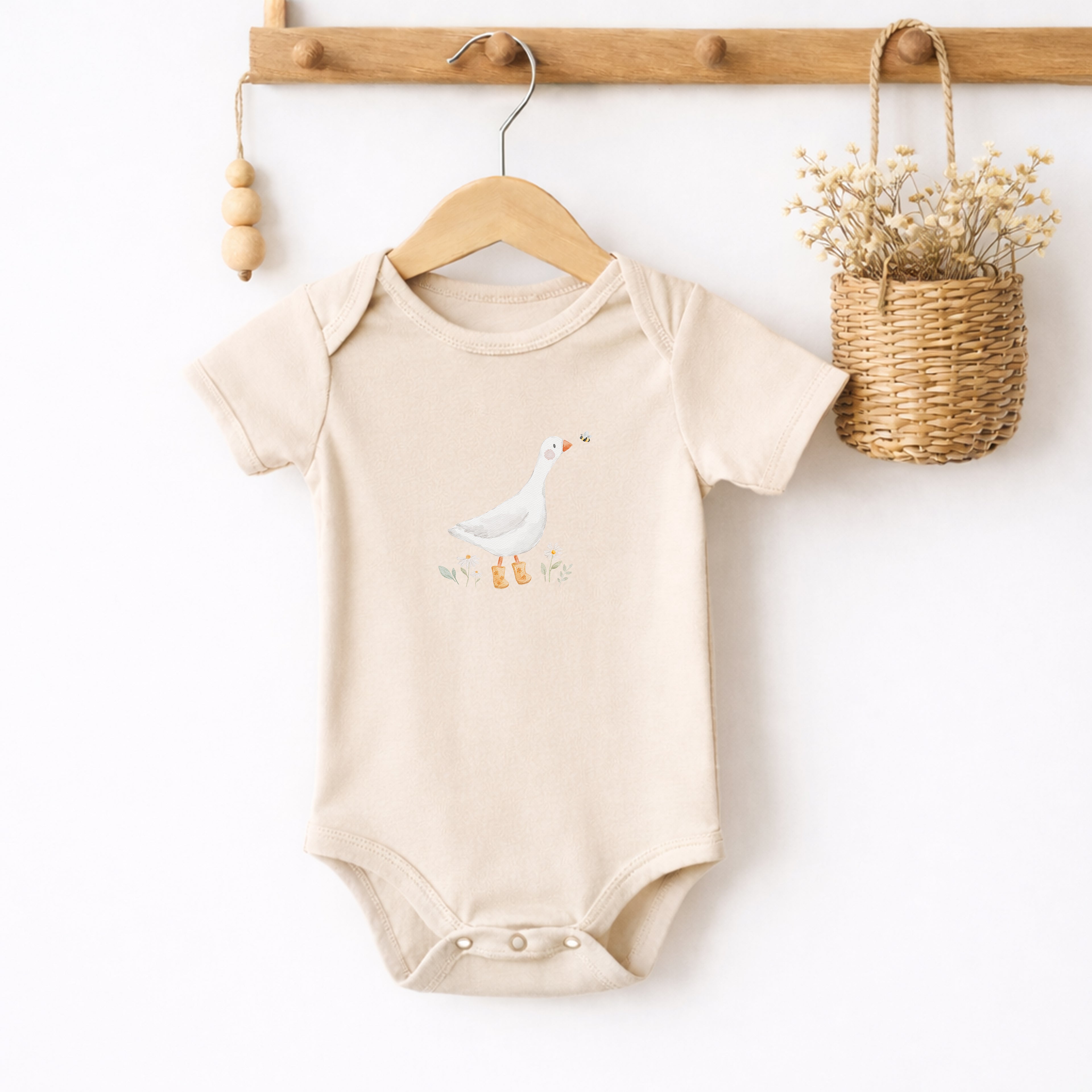 Bügelbild Gans mit Schuhen