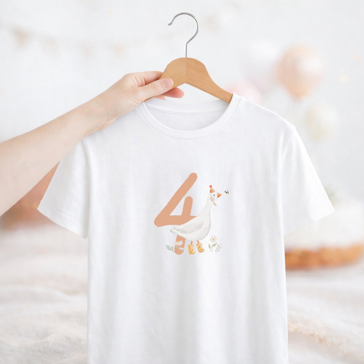 Bügelbild zum Geburtstag Zahl 1-6 | Gans mit Schuhen