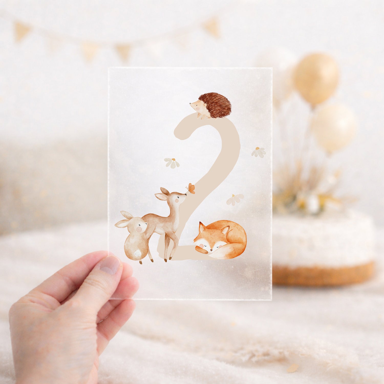 Bügelbild zum Geburtstag Zahl 1-6 | Waldtiere