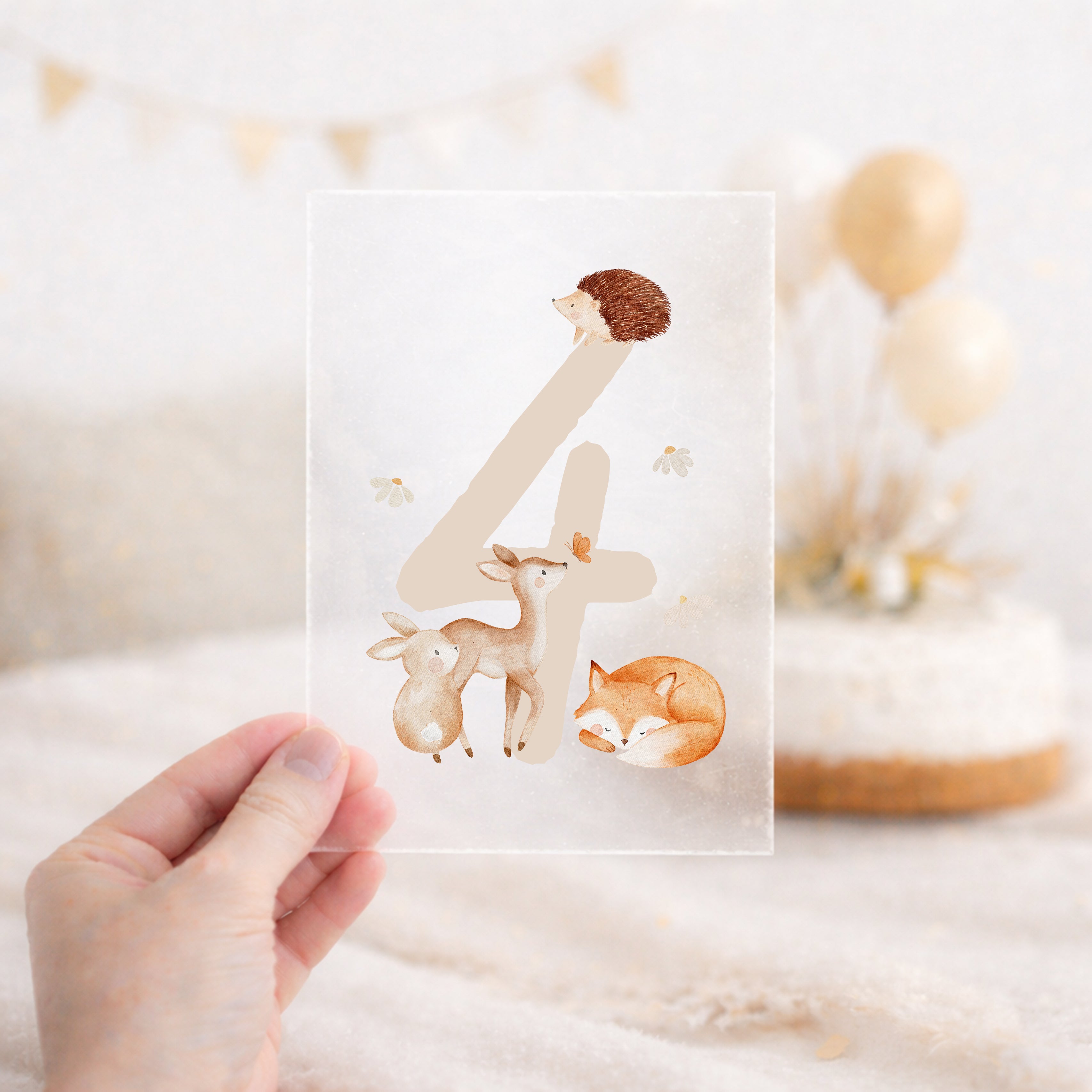 Bügelbild zum Geburtstag Zahl 1-6 | Waldtiere
